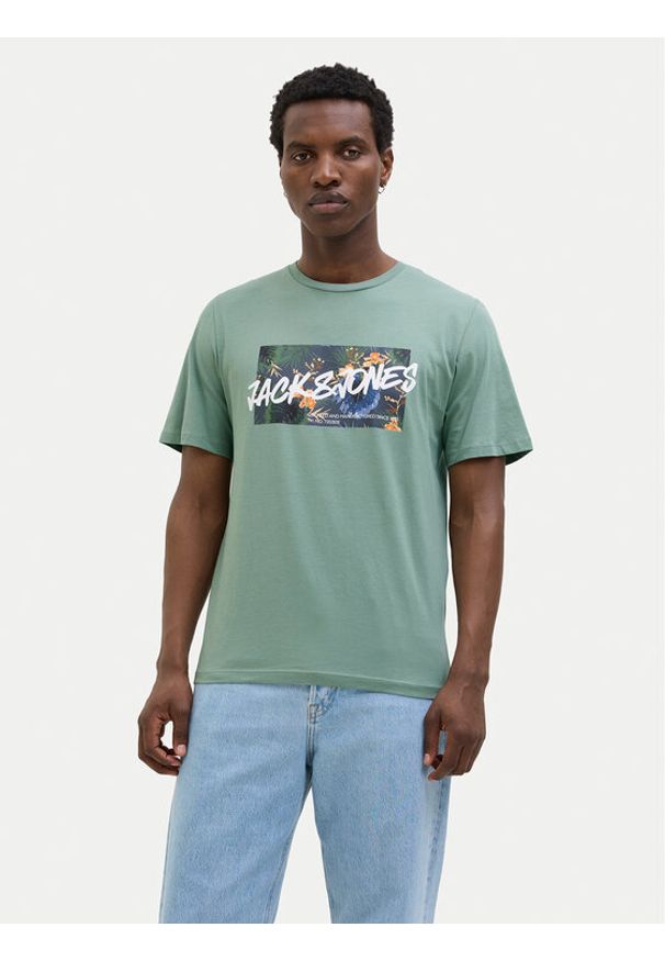 Jack & Jones - Jack&Jones T-Shirt Hawaii 12269324 Zielony Standard Fit. Kolor: zielony. Materiał: bawełna