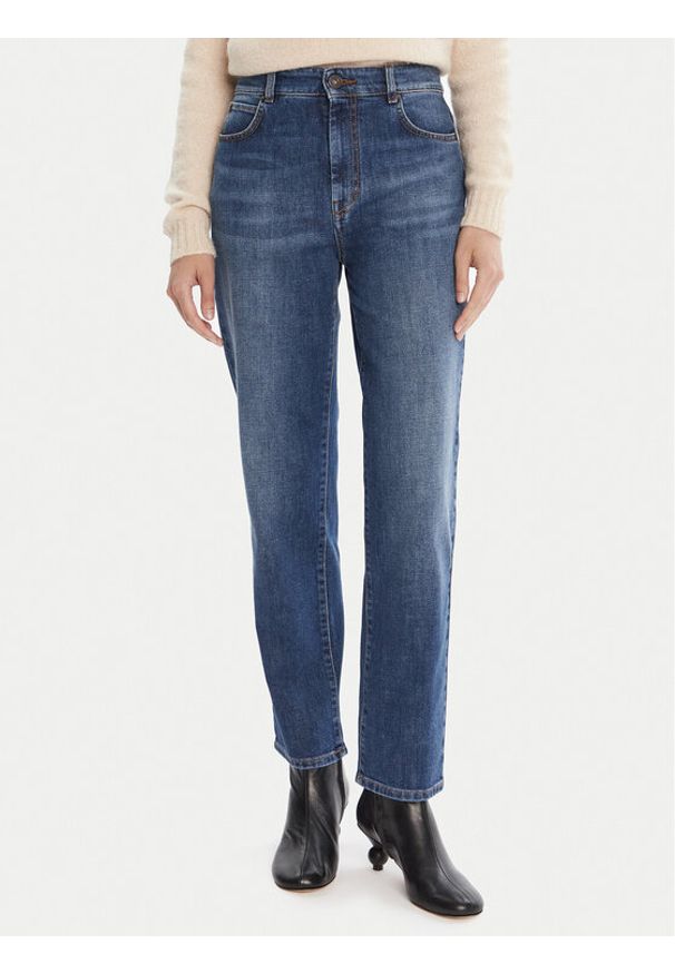 Weekend Max Mara Jeansy Loris 2525186071 Granatowy Straight Fit. Kolor: niebieski