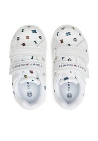 TOMMY HILFIGER - Tommy Hilfiger Sneakersy Aop Low Cut Velcro Sneaker T1X9-33338-1355 M Biały. Kolor: biały. Materiał: skóra #5