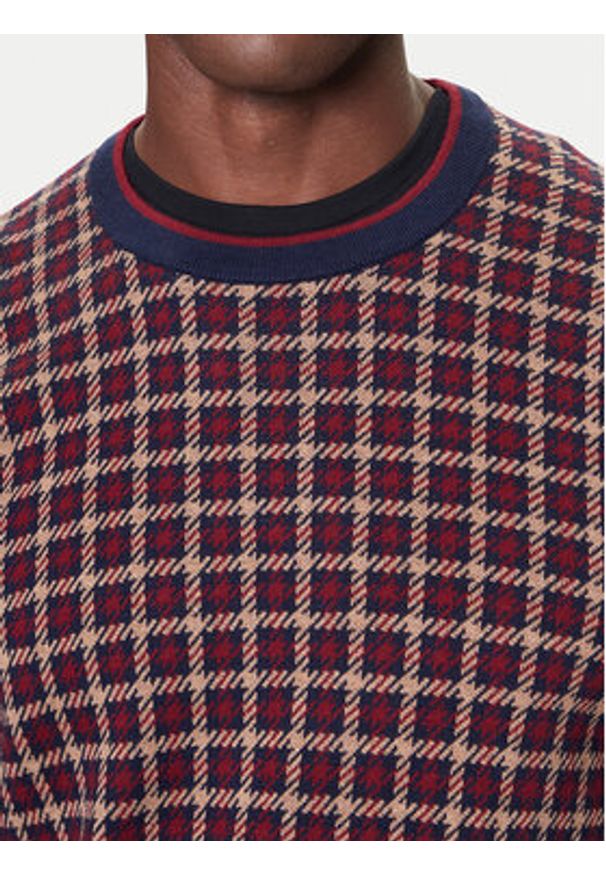 GANT - Gant Sweter 8050253 409 Bordowy Regular Fit. Kolor: czerwony. Materiał: bawełna