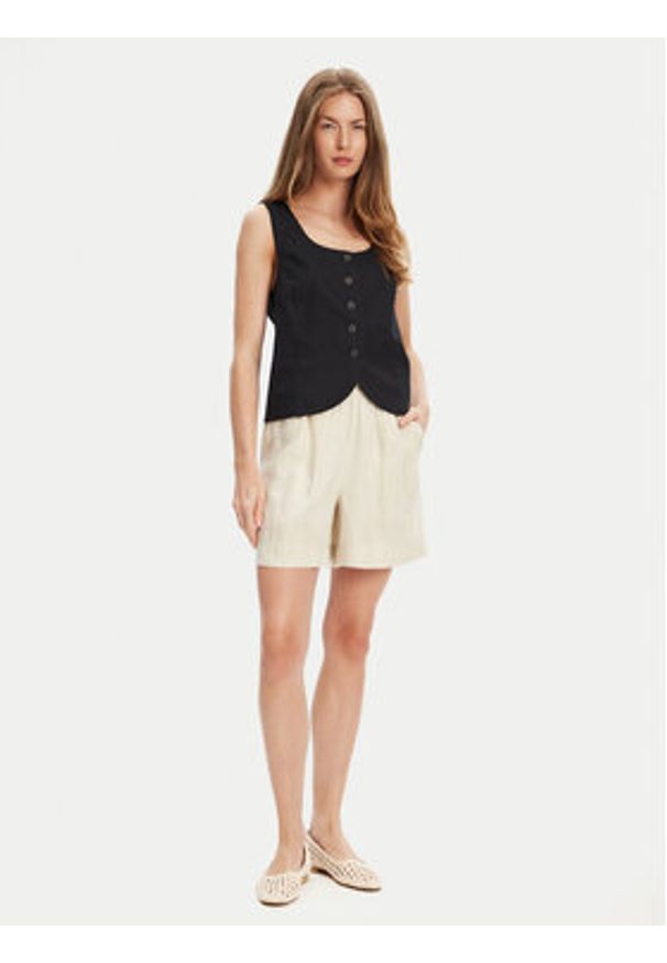 United Colors of Benetton - United Colors Of Benetton Bermudy 4AGHD901T Beżowy Regular Fit. Kolor: beżowy. Materiał: len