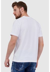 OFF-WHITE Biały t-shirt męski z wytłaczanym logo. Kolor: biały. Wzór: aplikacja #4
