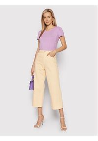 Patrizia Pepe T-Shirt 8M1419/J013-M415 Fioletowy Slim Fit. Kolor: fioletowy. Materiał: wiskoza #5