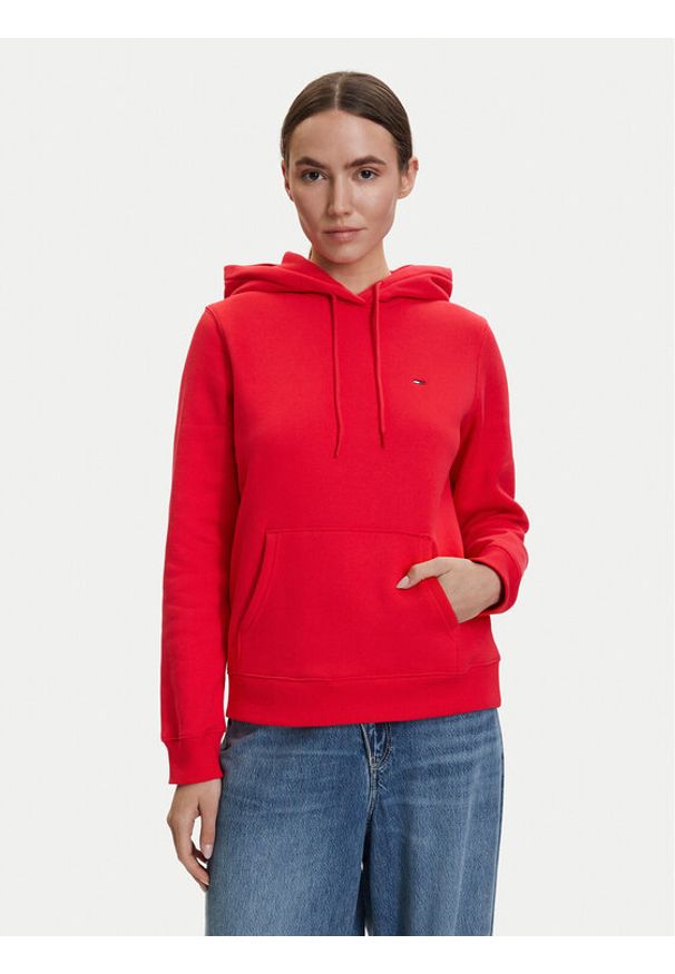 Tommy Jeans Bluza DW0DW19958 Czerwony Regular Fit. Kolor: czerwony. Materiał: bawełna