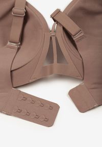 Born2be - Ciemnobeżowy Biustonosz z Ozdobnymi Paskami Zetessa. Kolor: beżowy. Materiał: jeans. Wzór: paski #6