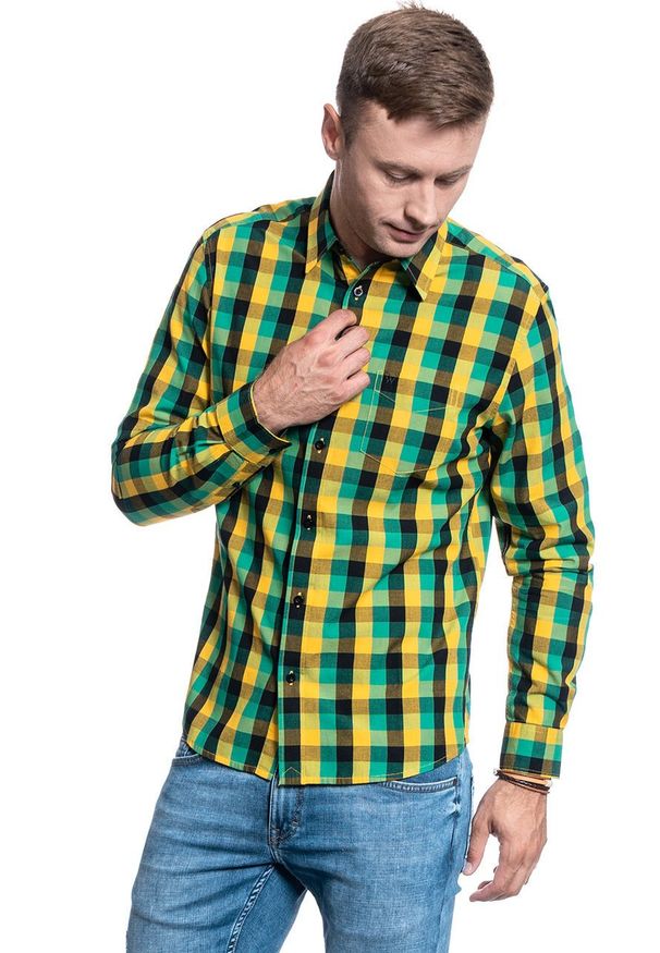 Wrangler - KOSZULA MĘSKA WRANGLER LS 1PKT SHIRT LEMON CHROME W5M24MY07 112130216