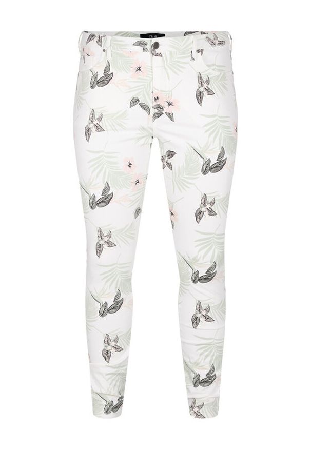 Zizzi Jeansy J10956A Biały Super Slim Fit. Kolor: biały