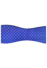 Modini - Niebieska mucha wiązana z motywem kwiatowym W105. Kolor: niebieski. Materiał: poliester, tkanina. Wzór: kwiaty. Styl: elegancki #1