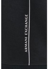 Armani Exchange Bluza męska kolor czarny z kapturem z nadrukiem. Okazja: na co dzień. Typ kołnierza: kaptur. Kolor: czarny. Materiał: dzianina. Wzór: nadruk. Styl: casual #3