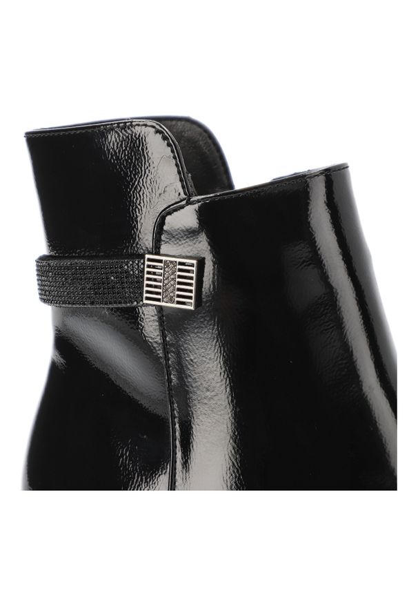 Czarne Botki S.Barski Eleganckie Obuwie Damskie. Okazja: na co dzień. Kolor: czarny. Materiał: skóra ekologiczna. Obcas: na obcasie. Styl: elegancki. Wysokość obcasa: średni