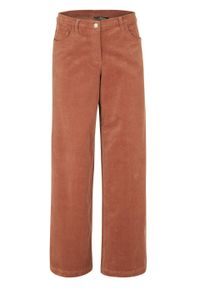 Spodnie sztruksowe Marlena bonprix kasztanowy. Kolor: brązowy. Materiał: elastan, materiał, sztruks, bawełna #1