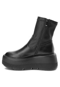 Czarne Botki Armodo Modne Buty Damskie. Okazja: na co dzień. Kolor: czarny. Materiał: skóra. Szerokość cholewki: normalna. Styl: casual, elegancki #5