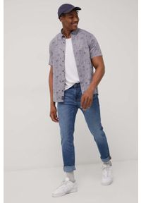 Cross Jeans koszula bawełniana męska regular z kołnierzykiem button-down. Typ kołnierza: button down. Kolor: niebieski. Materiał: bawełna #5