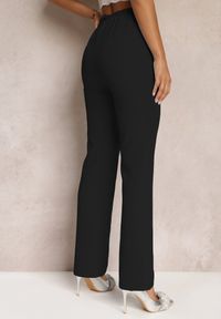 Renee - Czarne Spodnie Garniturowe z Wysokim Stanem i Gumką w Pasie Casemea. Okazja: na co dzień. Stan: podwyższony. Kolor: czarny. Styl: elegancki, casual #4