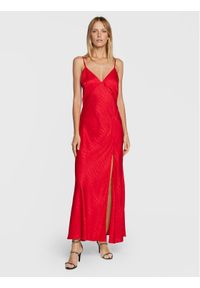 TwinSet - TWINSET Sukienka wieczorowa 222TT2124 Czerwony Regular Fit. Kolor: czerwony. Materiał: wiskoza. Styl: wizytowy #1