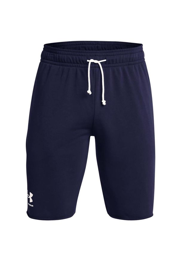 Spodenki Under Armour Ua Rival Terry, Mężczyźni. Kolor: biały, wielokolorowy, niebieski. Materiał: bawełna, materiał