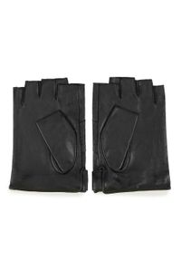 Wittchen - Męskie rękawiczki skórzane bez palców. Kolor: czarny. Materiał: skóra. Wzór: aplikacja, gładki. Sezon: jesień #5