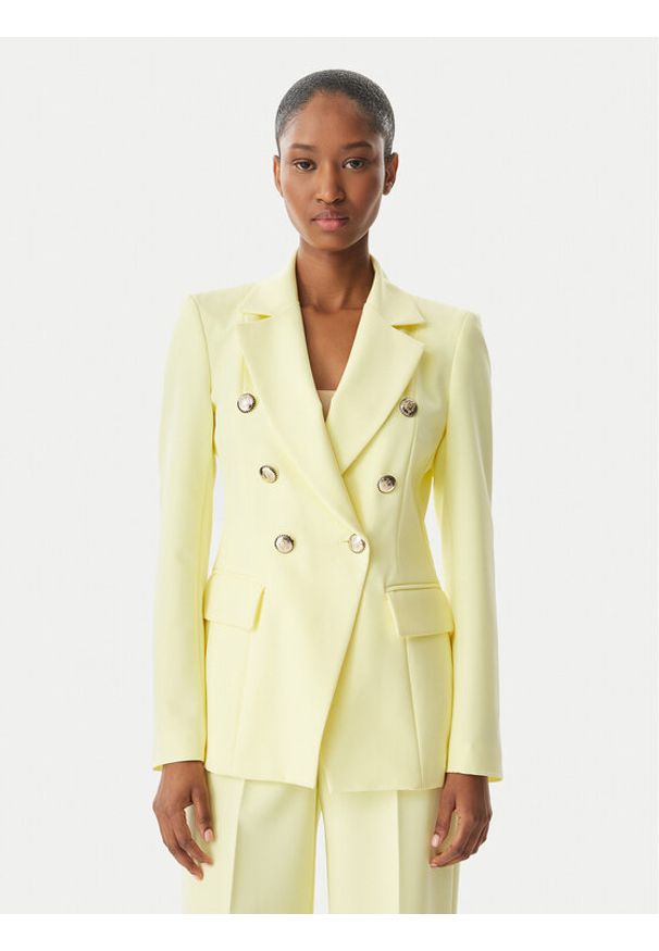 Maryley Marynarka 26EB139/43LE Żółty jasny Regular Fit. Kolor: żółty. Materiał: syntetyk