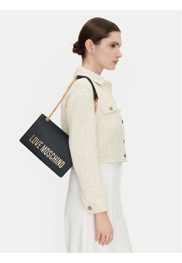 Love Moschino - LOVE MOSCHINO Torebka JC4192PP1MKD0000 Czarny. Kolor: czarny. Materiał: skórzane