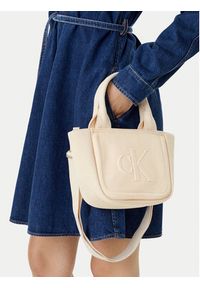 Calvin Klein Jeans Torebka Summer Canvas Mini Tote LV04K3160G Beżowy. Kolor: beżowy #6
