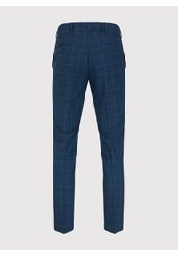 Pako Lorente - PAKO LORENTE – Męskie spodnie garniturowe w kolorze granatowym w niebieską kratkę. Kolor: niebieski. Materiał: poliester, elastan, wiskoza. Wzór: kratka #2