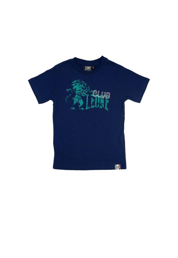 LEONE 1947 APPAREL - Dziecięca koszulka Leone z krótkim rękawkiem College. Kolor: niebieski. Długość rękawa: krótki rękaw. Długość: krótkie. Sport: joga i pilates