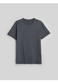 4f - 4F T-shirt regular z nadrukiem męski - szary 3XL. Okazja: na co dzień, na spacer. Kolor: szary. Materiał: jeans, dzianina, bawełna, dresówka, materiał, jersey. Wzór: nadruk. Styl: casual, klasyczny #1