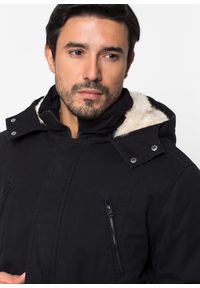 bonprix - Parka zimowa z podszewką z baranka w kapturze. Okazja: na co dzień. Typ kołnierza: kaptur. Kolor: czarny. Sezon: zima. Styl: casual #2