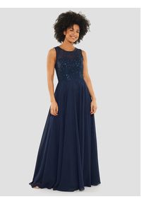 Swing Sukienka wieczorowa 5AD19800 Granatowy Regular Fit. Kolor: niebieski. Materiał: syntetyk. Styl: wizytowy