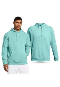 Under Armour - Bluza fitness męska UNDER ARMOUR Rival Fleece Hoodie z kapturem. Typ kołnierza: kaptur. Kolor: niebieski. Sport: fitness