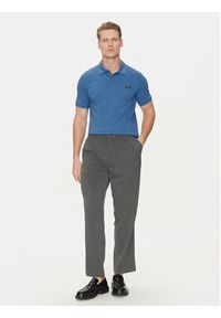 Calvin Klein Polo K10K111196 Niebieski Slim Fit. Typ kołnierza: polo. Kolor: niebieski. Materiał: bawełna
