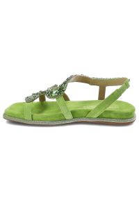 Zielone Sandały Alma En Pena Modne Obuwie Damskie. Zapięcie: pasek. Kolor: zielony. Materiał: zamsz. Sezon: lato. Styl: glamour #4