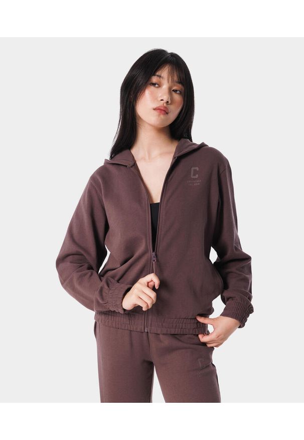 Rozpinana bluza sportowa dla kobiet Carpatree Varsity Chic. Kolor: brązowy. Sport: fitness