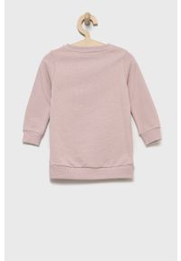 Name it bluza bawełniana dziecięca kolor różowy z nadrukiem. Okazja: na co dzień. Kolor: różowy. Materiał: bawełna. Wzór: nadruk. Styl: casual