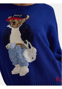 Polo Ralph Lauren Sweter 211A96238001 Niebieski Relaxed Fit. Typ kołnierza: polo. Kolor: niebieski. Materiał: bawełna #3