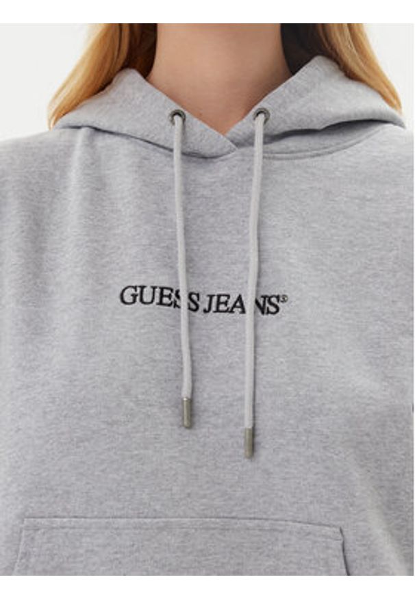 Guess Jeans Bluza W5RQ27 K68I4 Szary Oversize. Kolor: szary. Materiał: bawełna