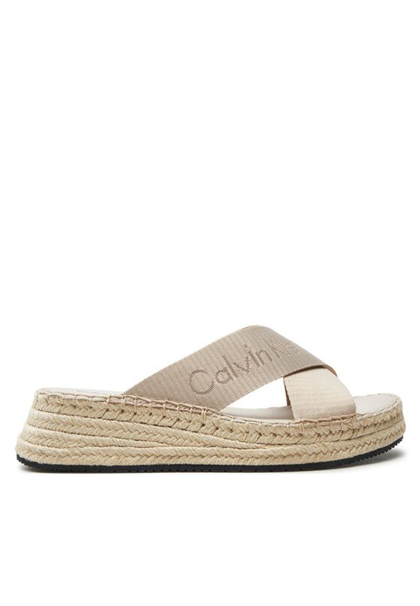 Calvin Klein Jeans Espadryle Sporty Wedge Rope Sandal Mr YW0YW01364 Beżowy. Kolor: beżowy. Styl: sportowy