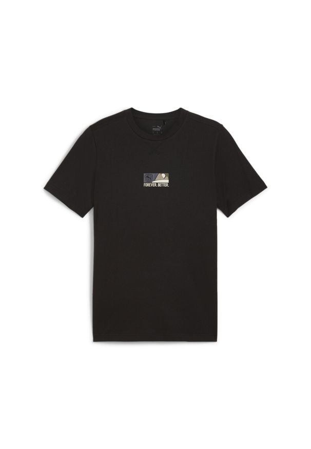 Koszulka sportowa męska Puma Sportswear Tee. Kolor: czarny. Materiał: guma. Długość rękawa: krótki rękaw. Długość: krótkie. Wzór: aplikacja. Sport: joga i pilates