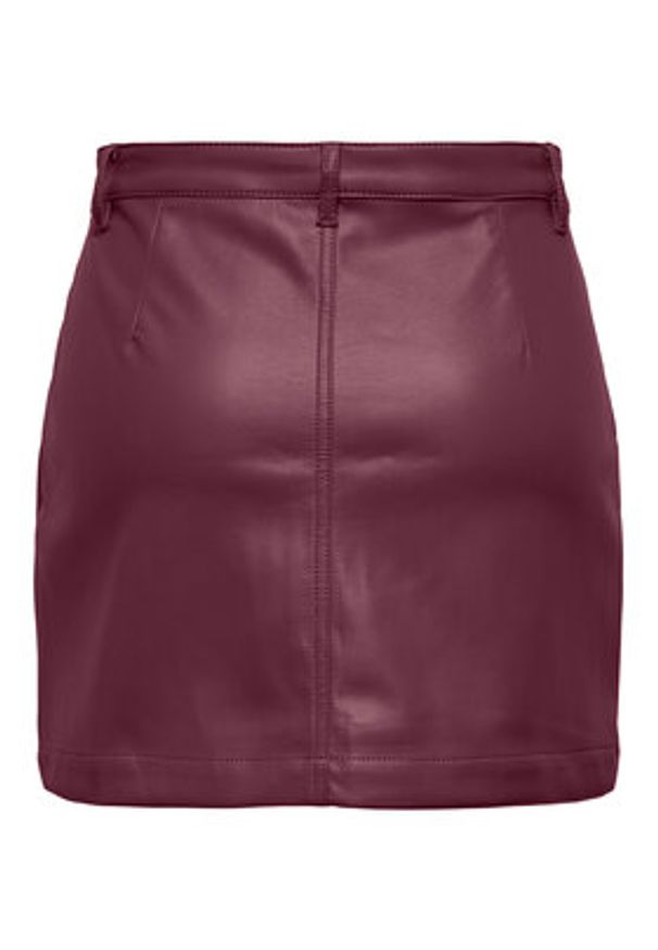 only - ONLY Spódnica z imitacji skóry Amazing 15331876 Bordowy Slim Fit. Kolor: czerwony. Materiał: skóra