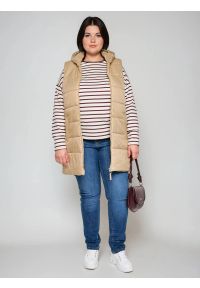 Big-Star - Kamizelka damska pikowana beżowa Pavla 801. Kolor: beżowy. Długość: długie #2