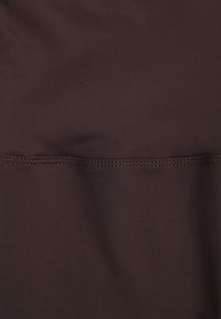 Renee - Brązowe Szorty Biker Shorts High Waist z Przeszyciem w Talii Phisera. Okazja: na co dzień. Stan: podwyższony. Kolor: brązowy. Długość: krótkie. Styl: sportowy, retro, casual #7