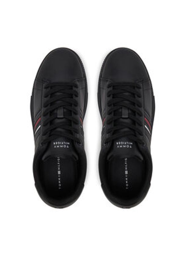 TOMMY HILFIGER - Tommy Hilfiger Sneakersy Modern Cupsole Stripes Lth FM0FM05406 Czarny. Kolor: czarny. Materiał: skóra