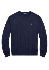 Ralph Lauren - RALPH LAUREN - Sweter z wełny merino. Kolor: niebieski. Materiał: wełna. Wzór: haft, aplikacja. Styl: klasyczny #3