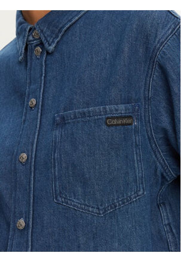 Calvin Klein Jeans Koszula jeansowa J20J225518 Granatowy Relaxed Fit. Kolor: niebieski. Materiał: bawełna