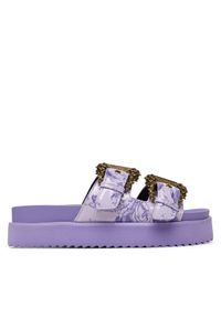 Versace Jeans Couture Klapki 80VA3SM1 ZS366 338 Fioletowy. Kolor: fioletowy. Materiał: skóra #1