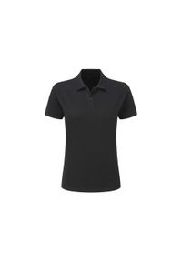 SG - Damska Koszulka Polo Policotton Krótki Rękaw. Typ kołnierza: polo. Kolor: czarny. Długość rękawa: krótki rękaw. Długość: krótkie #1