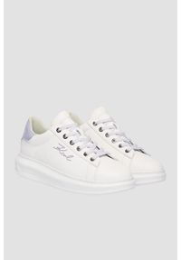 Karl Lagerfeld - KARL LAGERFELD Białe sneakersy damskie KAPRI Rhinestone Karl Trim, Rozmiar 37. Okazja: na co dzień. Kolor: biały. Wzór: aplikacja #5