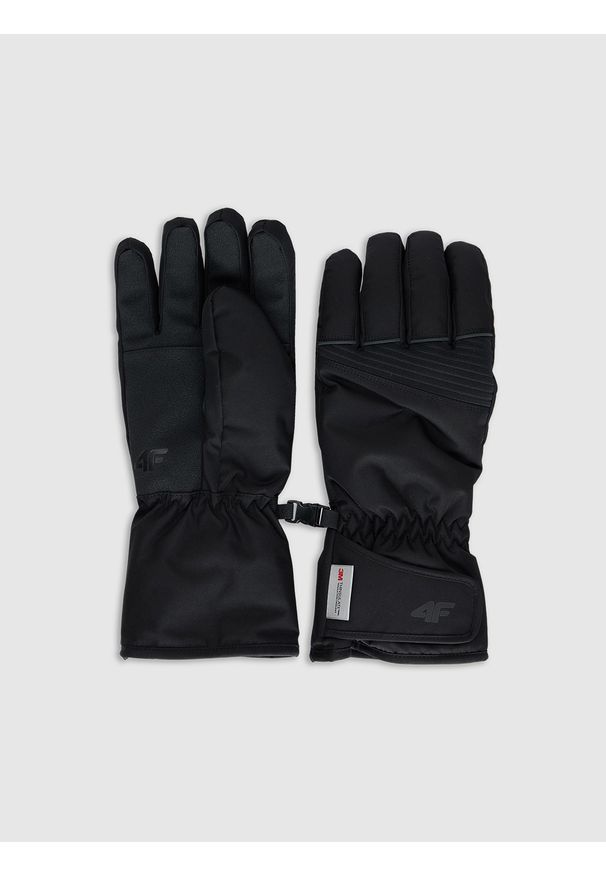 4f - 4F Rękawiczki narciarskie Thinsulate membrana 5000 męskie - czarne XL. Kolor: czarny. Technologia: Thinsulate. Wzór: paski. Sezon: zima. Sport: narciarstwo
