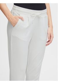ICHI Spodnie materiałowe 20104757 Biały Slim Fit. Kolor: biały. Materiał: syntetyk #3