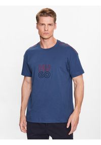 Hugo T-Shirt 50490418 Granatowy Relaxed Fit. Kolor: niebieski. Materiał: bawełna